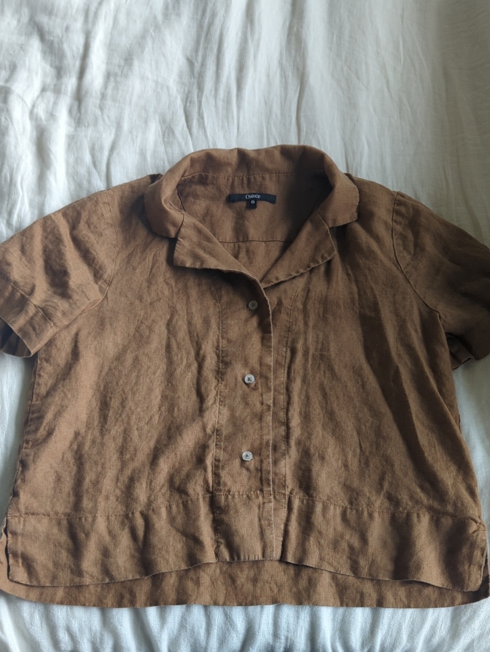 Quince Linen Button Up Shirt Sleeve Shirt